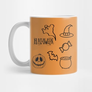 HALLOWEEN STICKERS - STICKER PACK - Black and White Mug